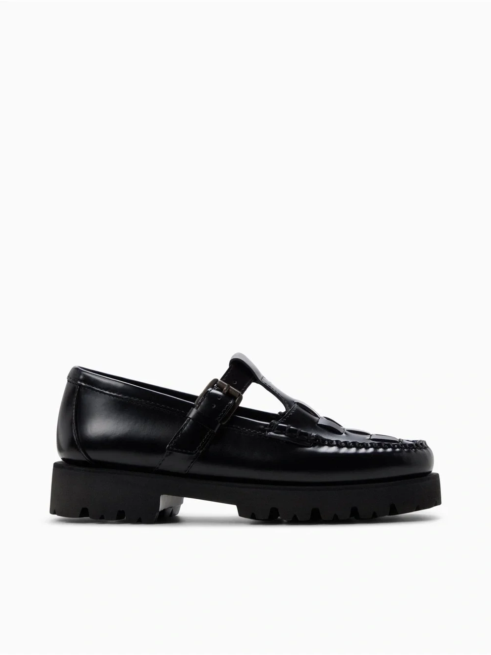 G.H. Bass & Co. Black Mary Jane Fisherman Super Lug Mary Jane Loafers - Picture 9 of 9